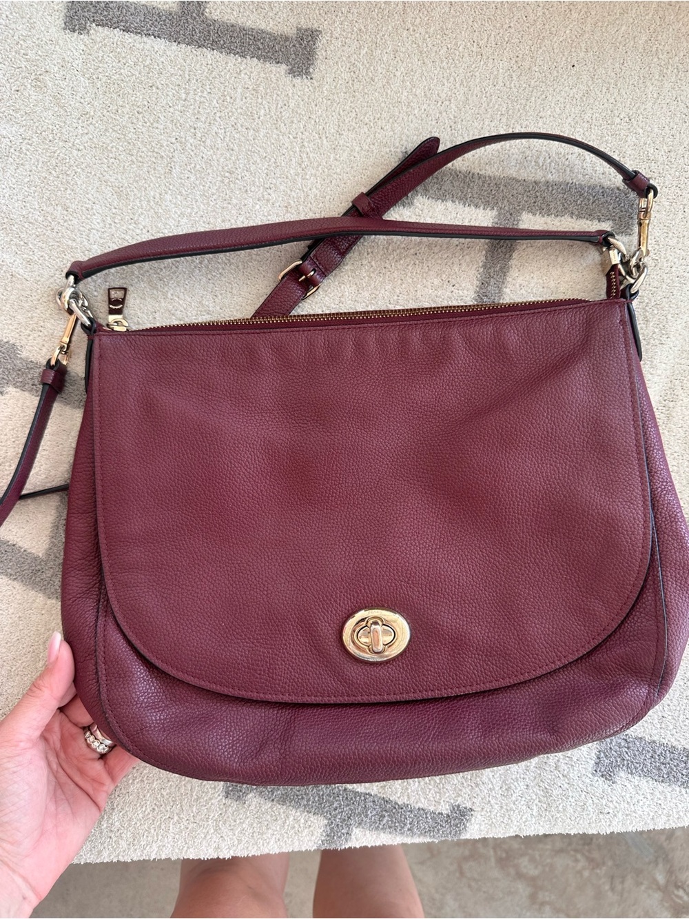 Coach burgundy crossover bag